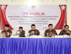 KPUD Way Kanan Gelar Rakor Uji Publik Penataan Dapil dan Alokasi Kursi Anggota DPRD